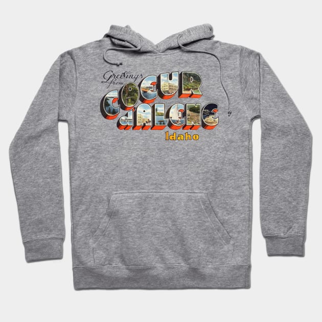 Greetings from Coeur d'Alene Idaho Hoodie by reapolo